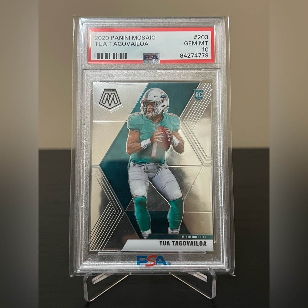 2020 Mosaic Tua Tagovailoa PSA 10 #203 Graded Rookie Card Miami Dolphins 🔥🏈 RC